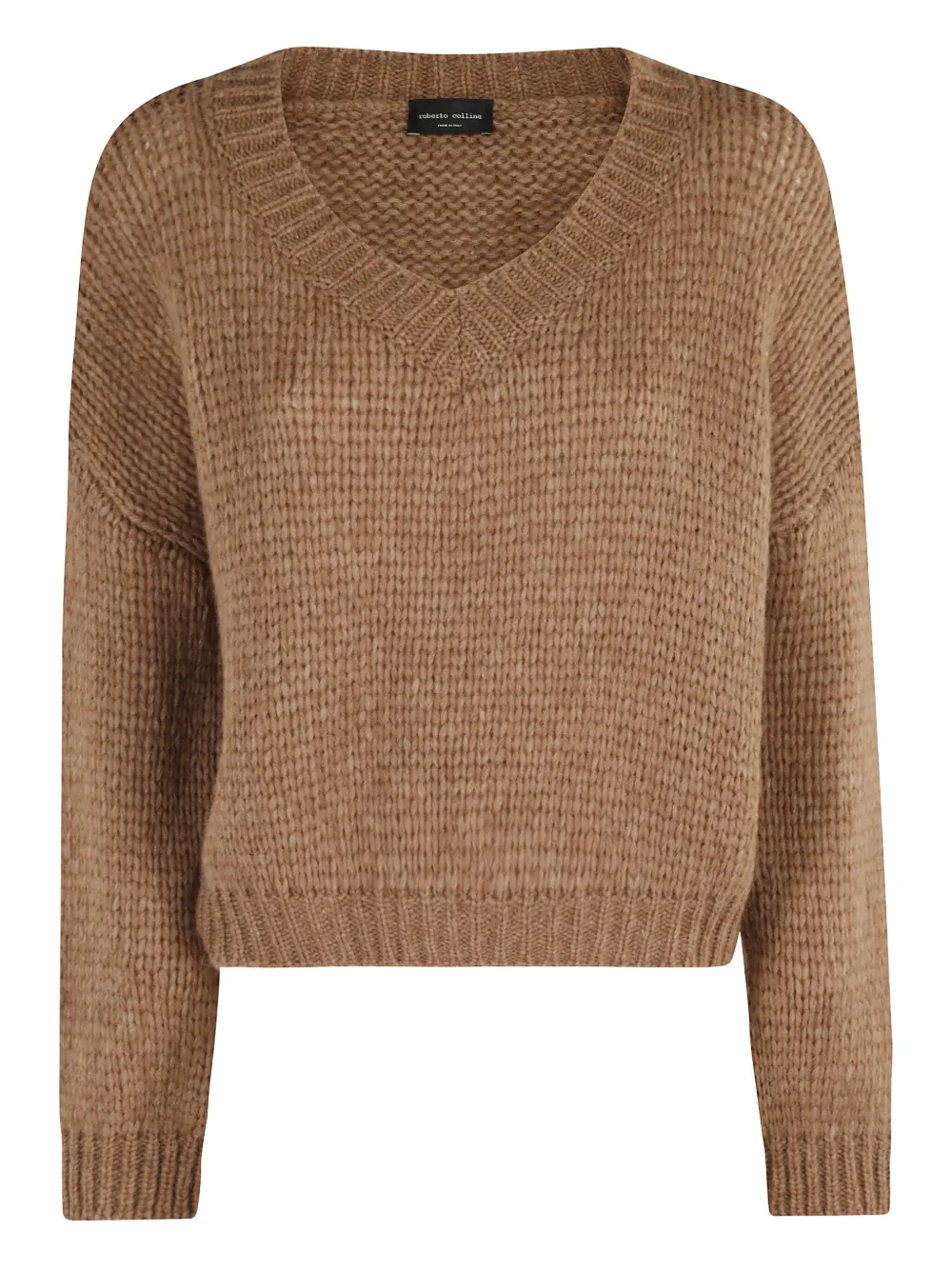 Roberto Collina V-neck boxy sweater Bruin