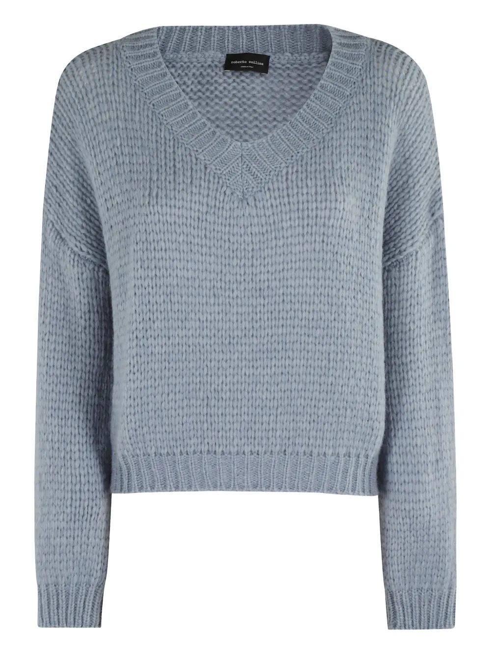 Roberto Collina V-neck alpaca-blend sweater Blauw