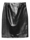 Giambattista Valli crocodile-effect skirt - Black