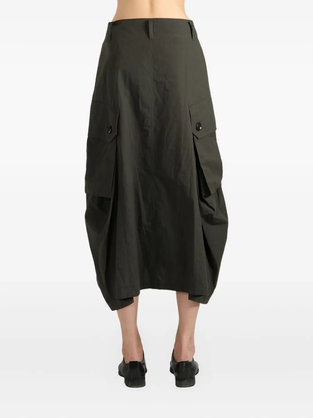 Y's pocket-detailed midi skirt Groen