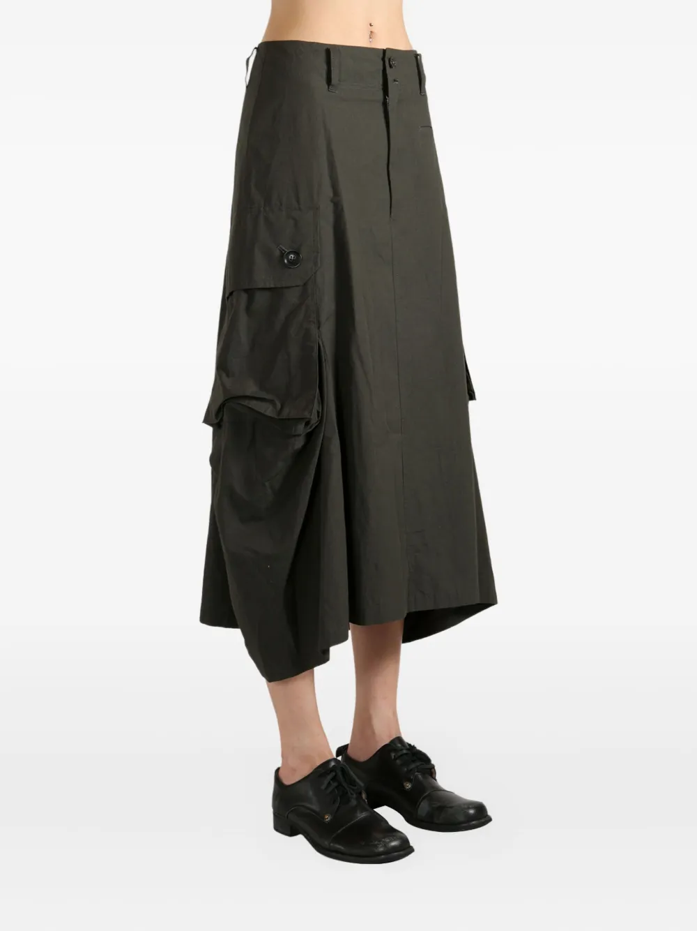 Y's pocket-detailed midi skirt Groen