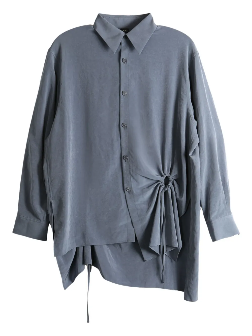 Y's drawstring-detail shirt Blauw