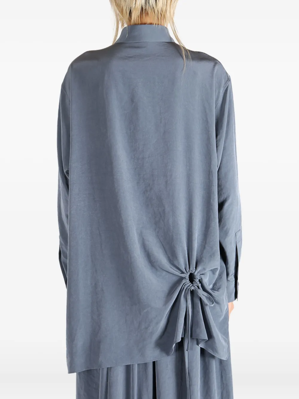Y's drawstring-detail shirt Blauw