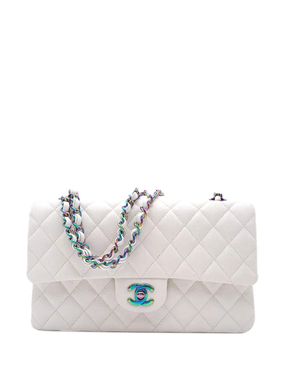 CHANEL Pre-Owned 2021-2025 Medium Classic Iridescent Caviar Double CHANEL Pre-Owned 2021-2025 Medium Classic Iridescent Caviar Double