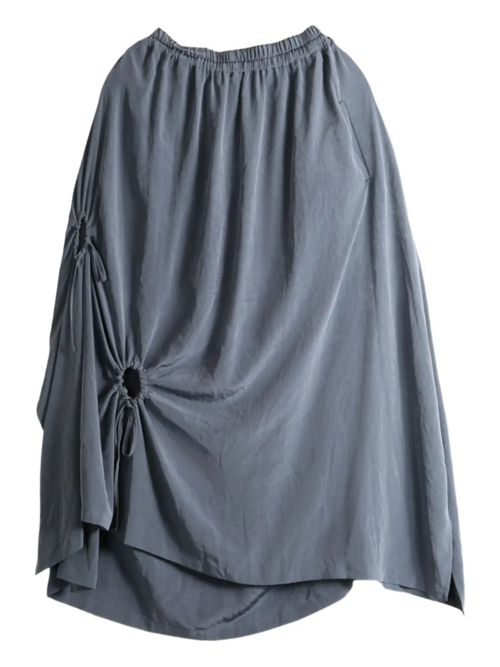 Y's drawstring-detail asymmetrical midi skirt Blauw