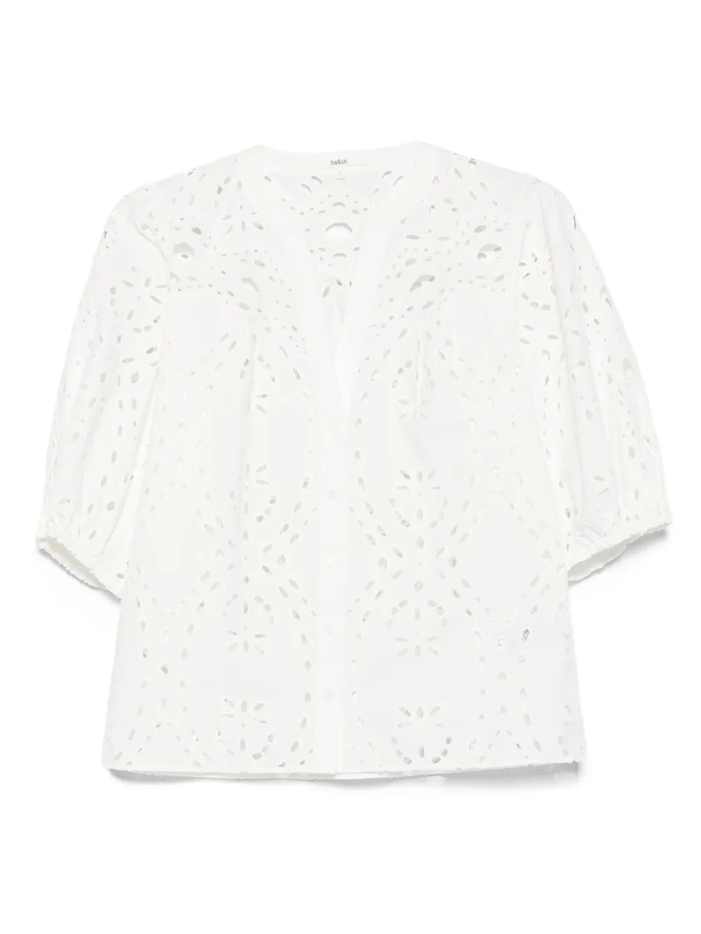 Ba&Sh Beatrice eyelet-embroidered puff-sleeve top | Neutrals | Image 1