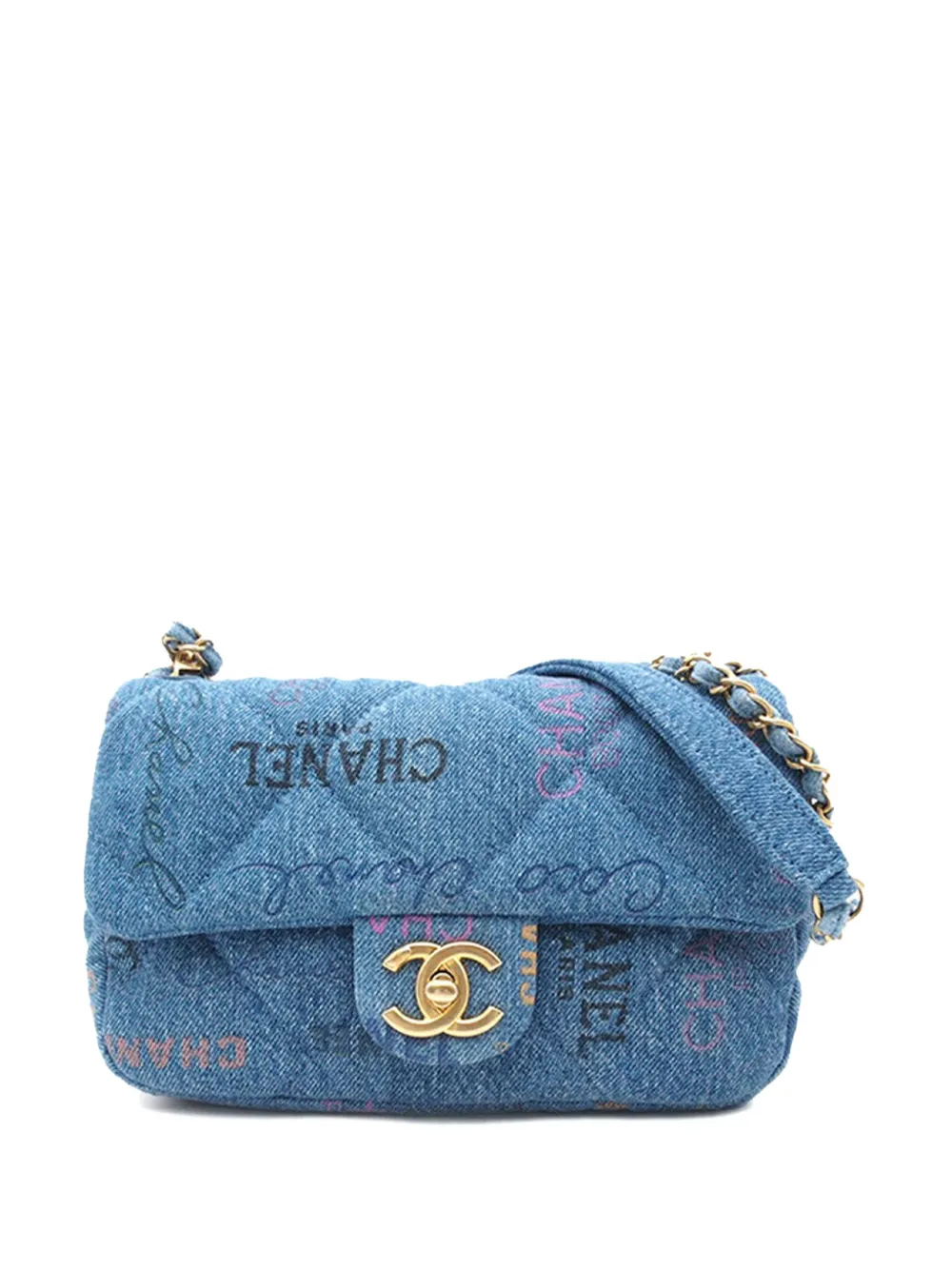 CHANEL Pre-Owned 2021-2025 Mini Rectangular Quilted Denim Mood Flap CHANEL Pre-Owned 2021-2025 Mini Rectangular Quilted Denim Mood Flap