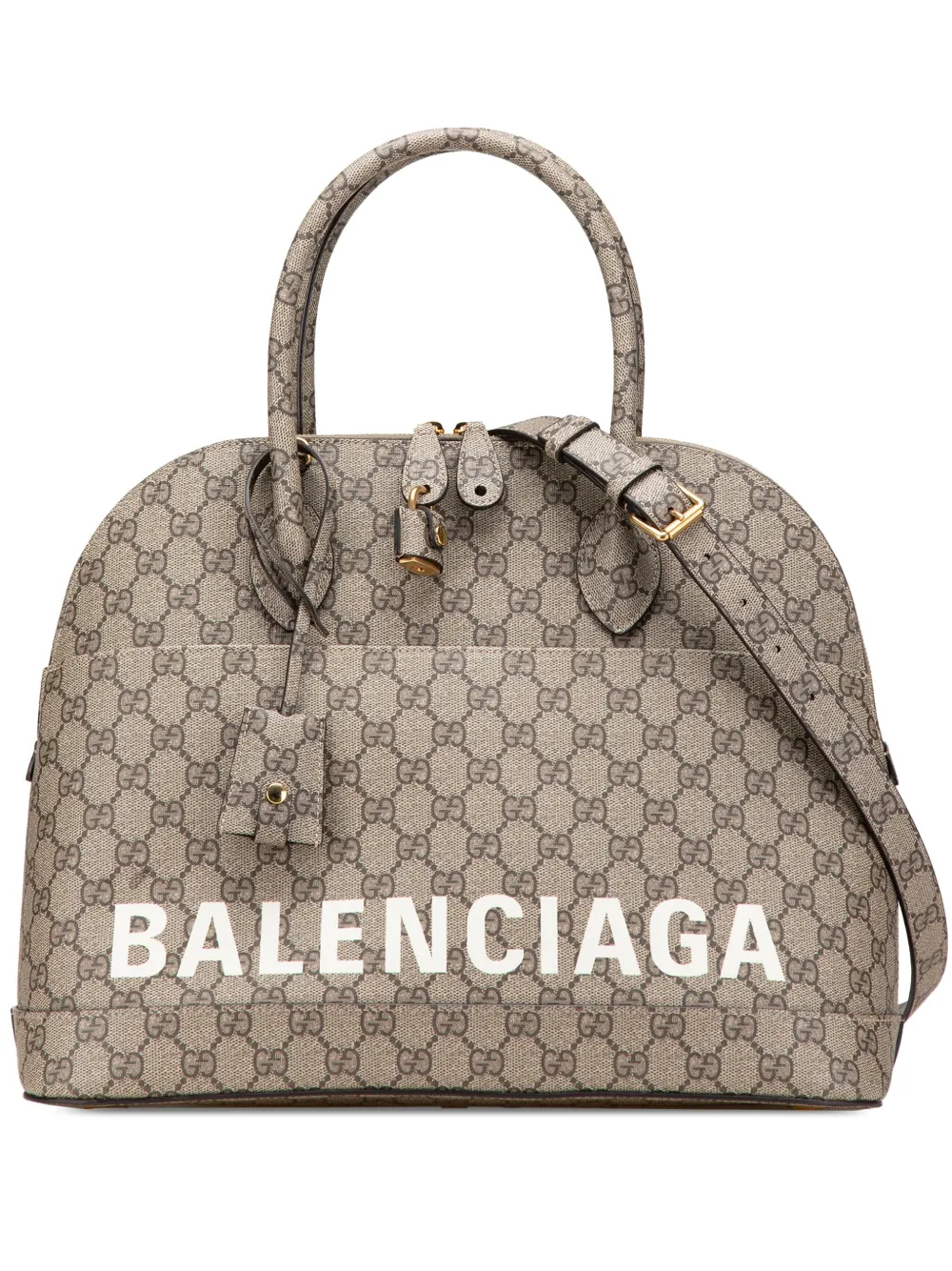 Pre-owned Gucci 2016-2025 Balenciaga The Hacker Project Medium Gg Supreme Ville Satchel