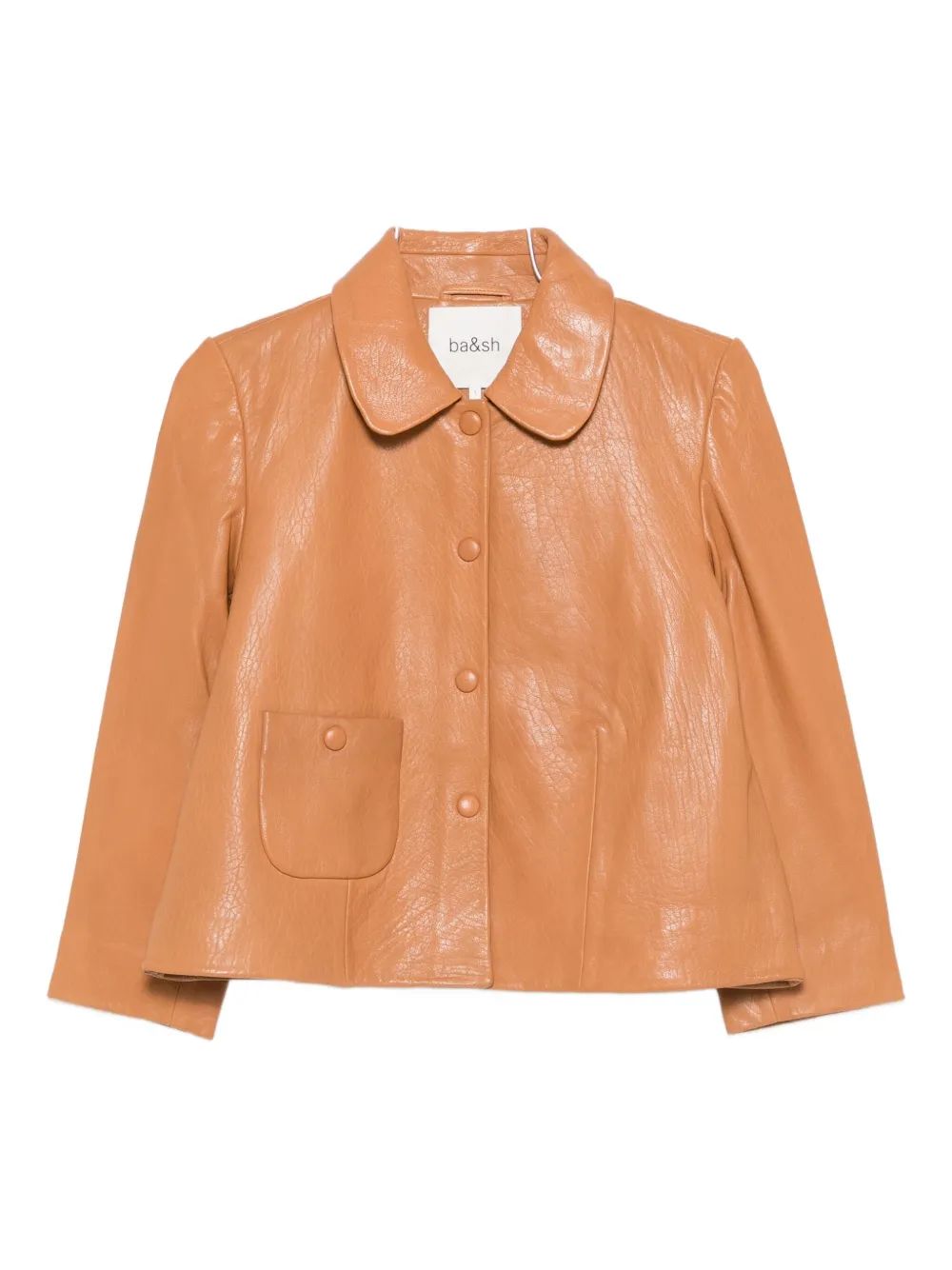 Ba&sh Peter Pan-collar Patch-pocket Jacket In Brown