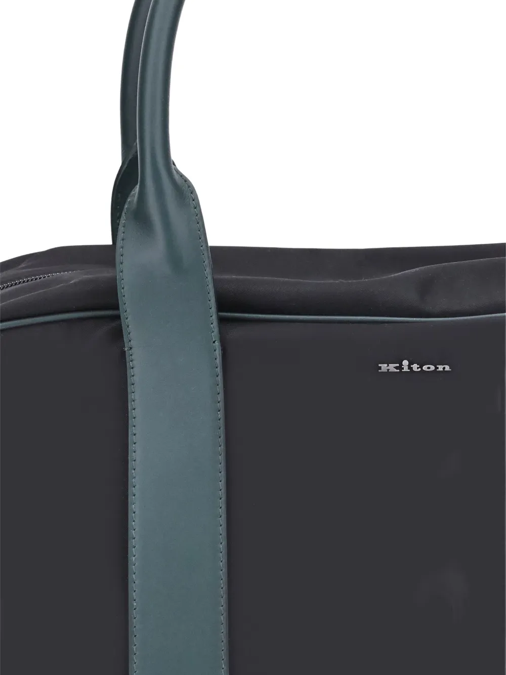 Kiton Reistas met leren afwerking Zwart