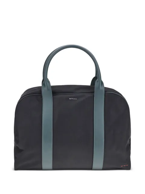 Kiton leather-trim holdall