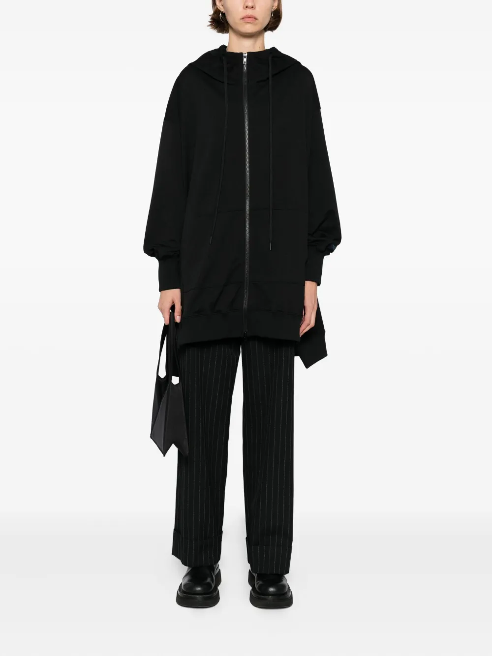 Yohji Yamamoto Hooded Track Dress In Black