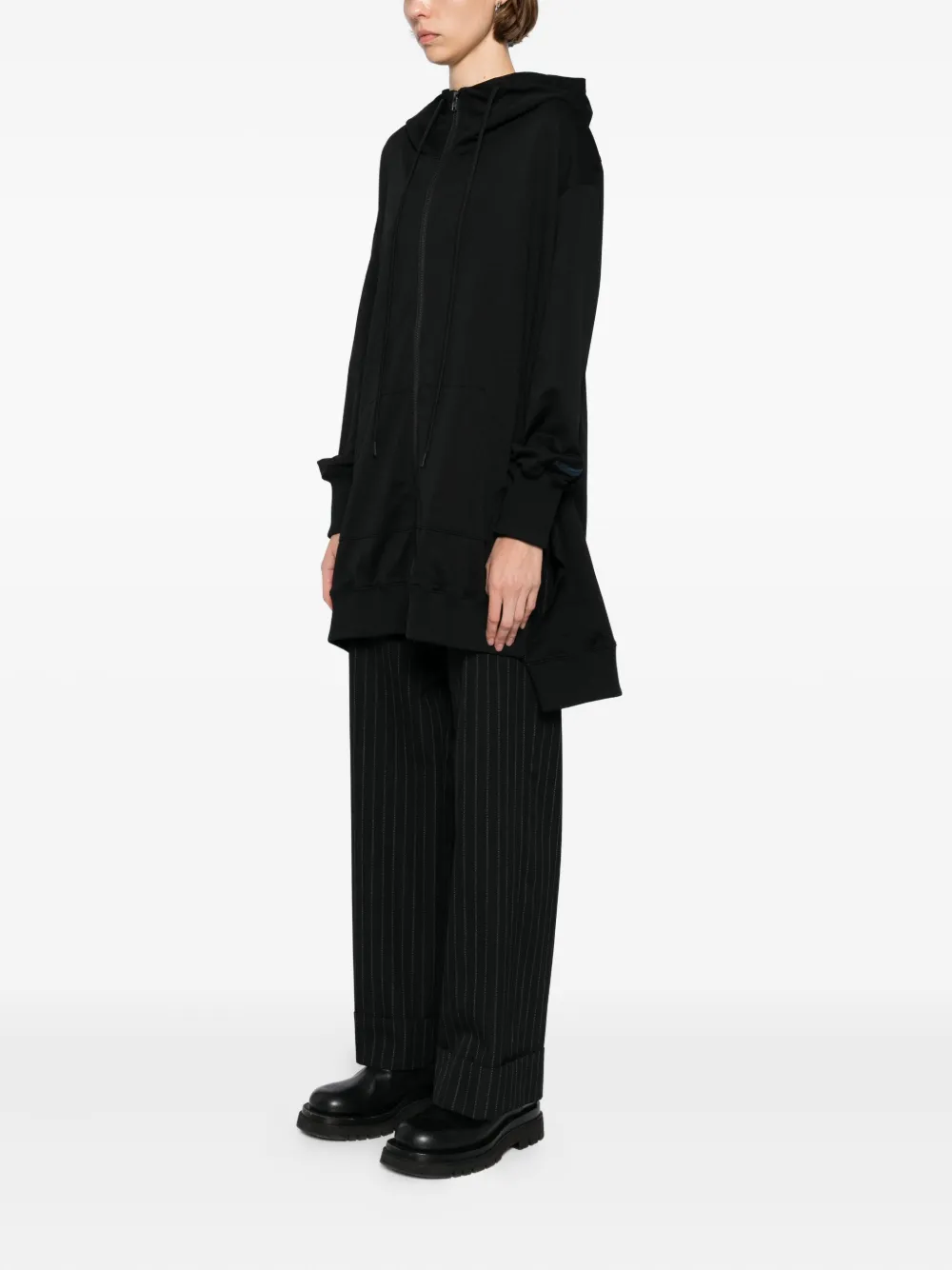 Yohji Yamamoto Hooded Track Dress In Black