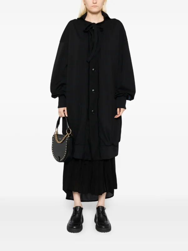 ジャケット・アウター Y's yohji yamamoto wool gown coat BLK 3 Yohji Yamamoto Jersey Twill Coat | Black | FARFETCH CA