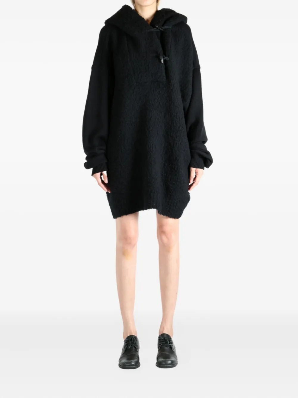 Y's hooded toggle-fastening sweater Zwart