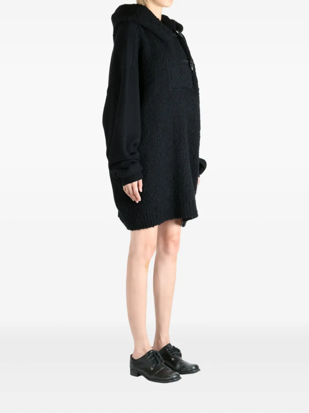 Y's hooded toggle-fastening sweater Zwart