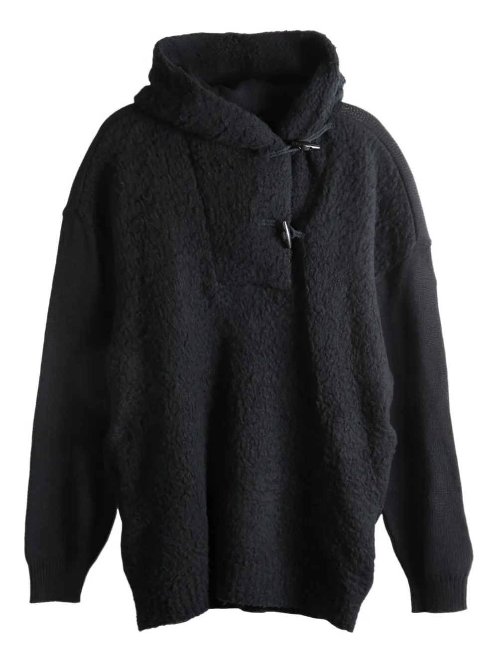 Y's hooded toggle-fastening sweater Zwart