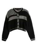 Y's patchwork cropped cardigan - Black