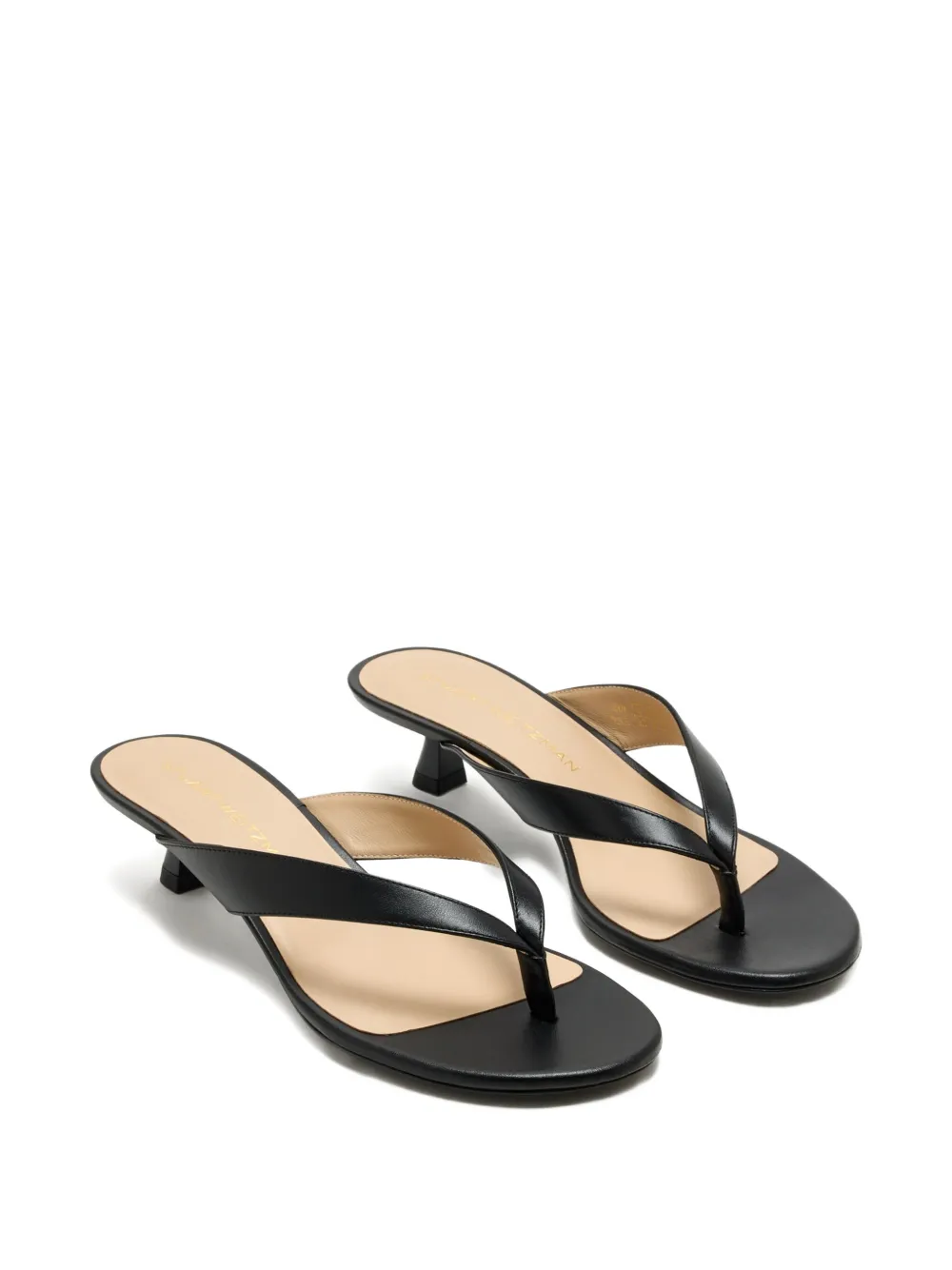 Stuart Weitzman 35mm Rio leather heeled sandals Black