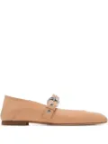 Stuart Weitzman buckle-strap eyelet ballet flats - Neutrals