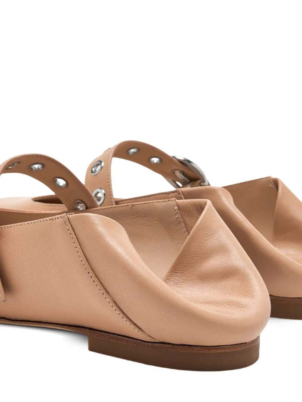 Stuart Weitzman buckle-strap eyelet ballet flats Neutrals