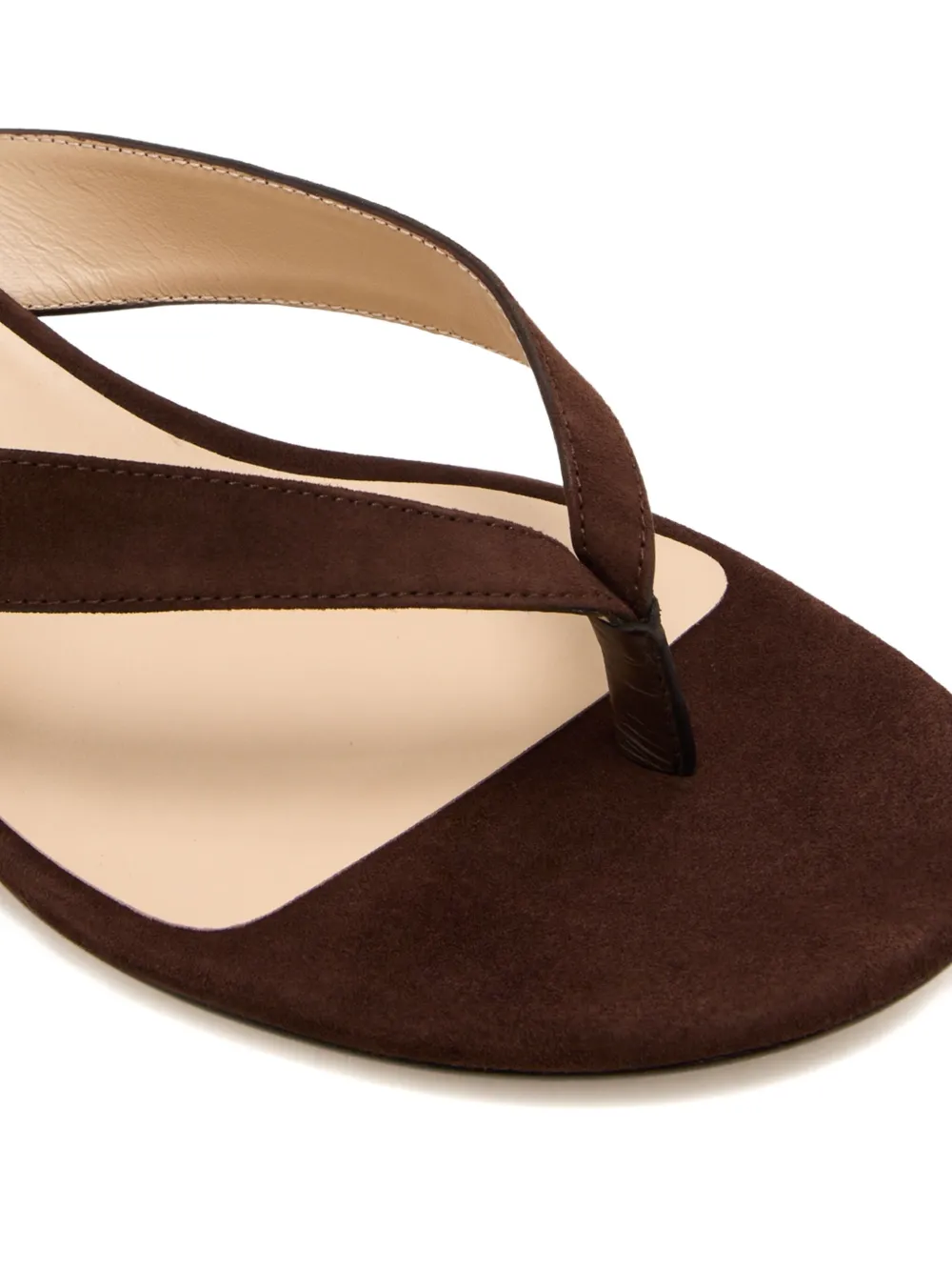 Stuart Weitzman 35mm low-heeled thong sandals Brown