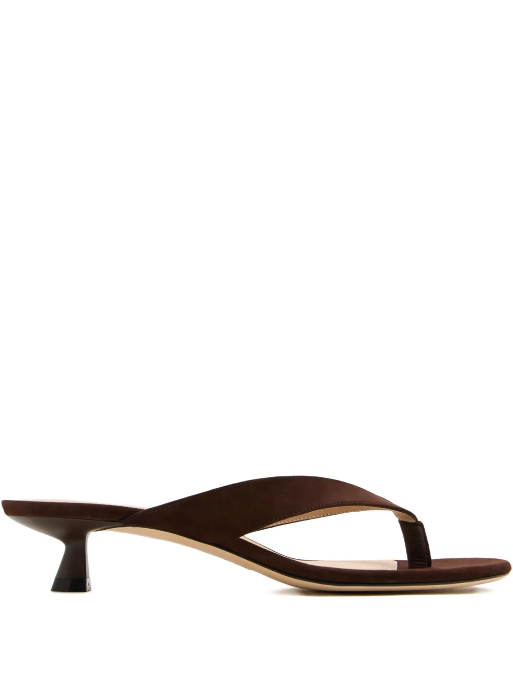 Stuart Weitzman 35mm low-heeled thong sandals Brown