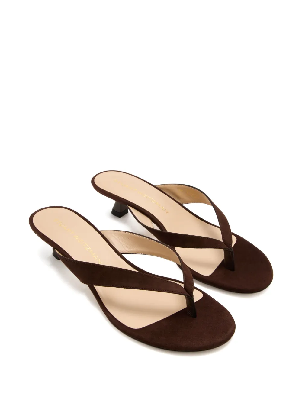 Stuart Weitzman 35mm low-heeled thong sandals Brown