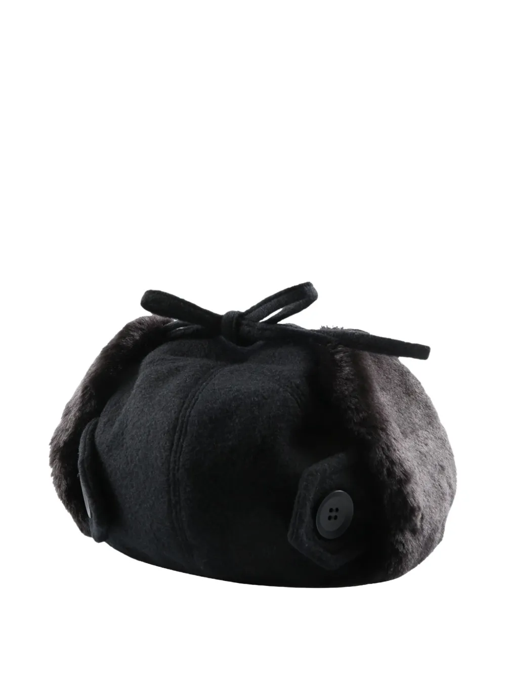 Y's fur-earmuff cap Zwart