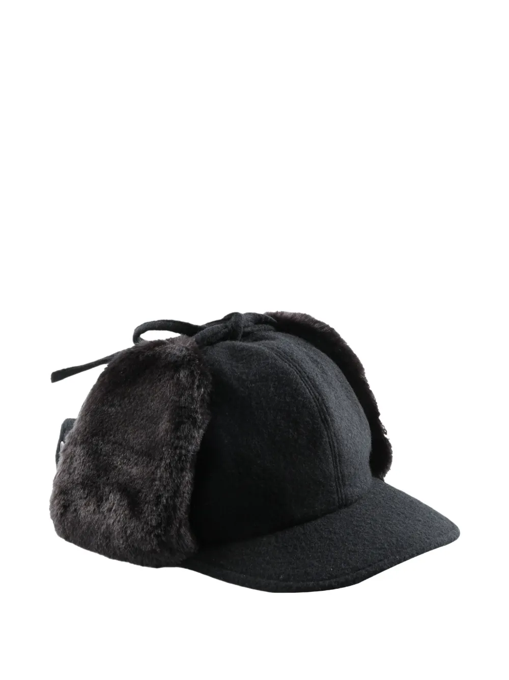 Y's fur-earmuff cap Zwart