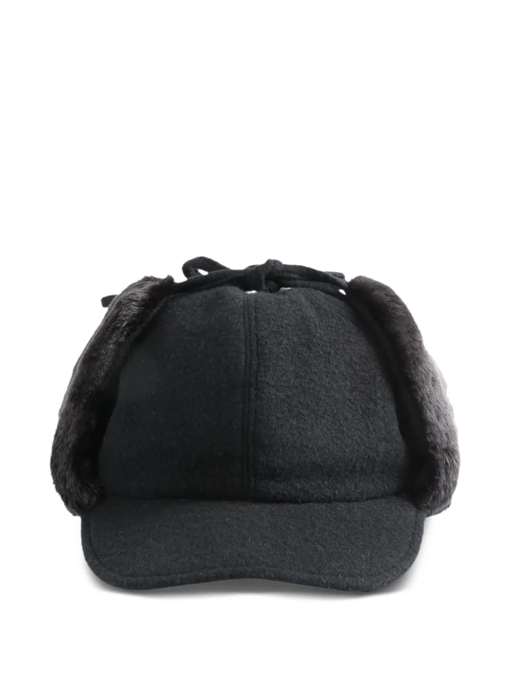 Y's fur-earmuff cap Zwart