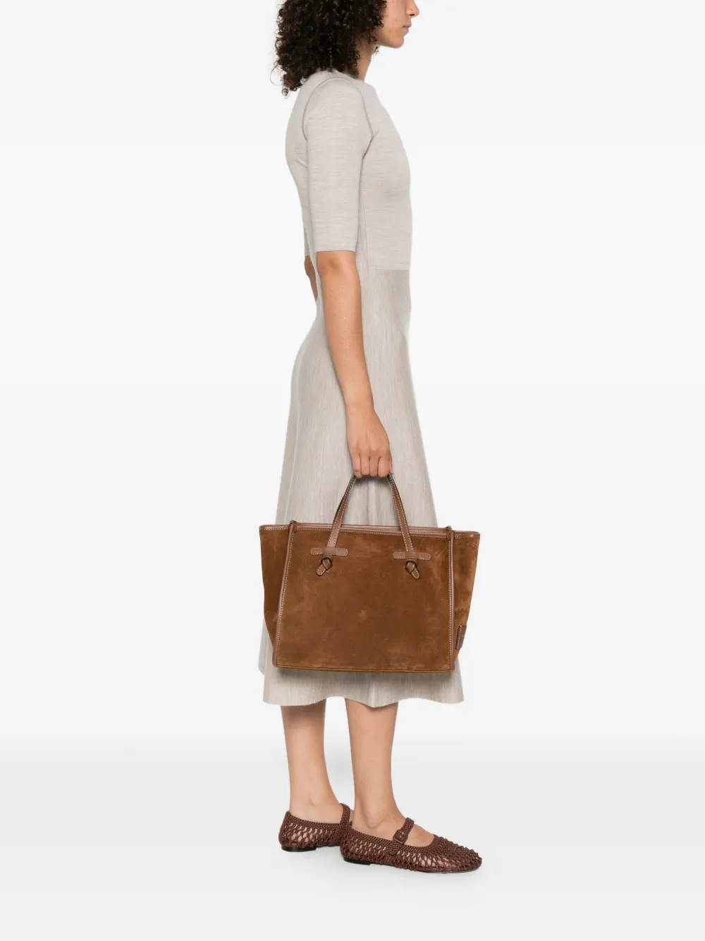GIANNI CHIARINI Miss Marcela 32 suède shopper Bruin