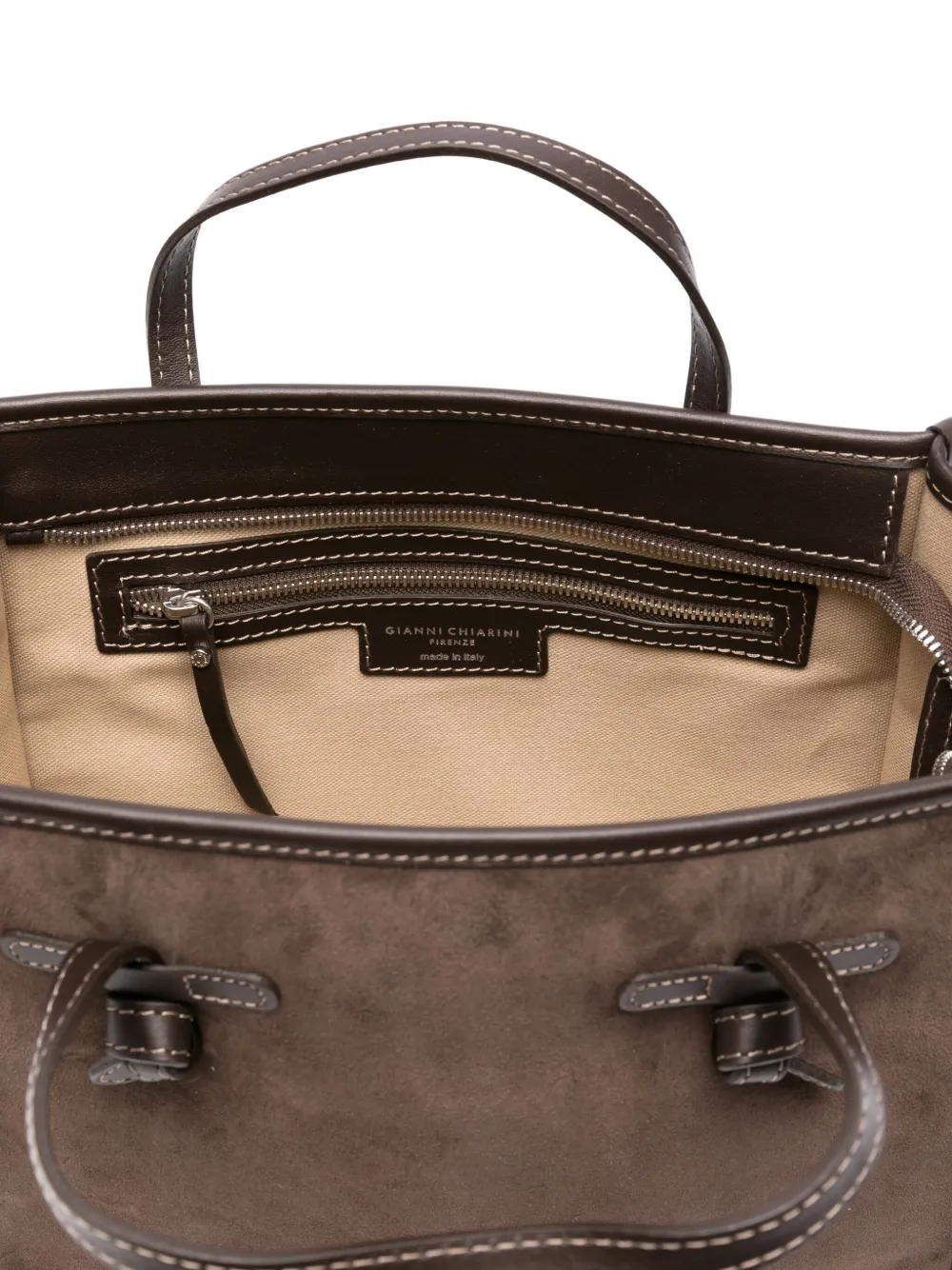 GIANNI CHIARINI Miss Marcella suède shopper met geknoopt detail Bruin