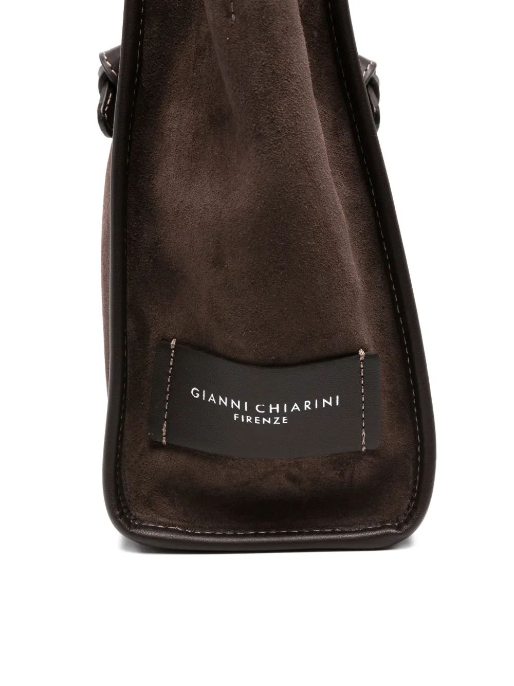 GIANNI CHIARINI Miss Marcella suède shopper met geknoopt detail Bruin