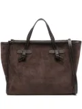 GIANNI CHIARINI Miss Marcella knotted-detail suede tote bag - Brown