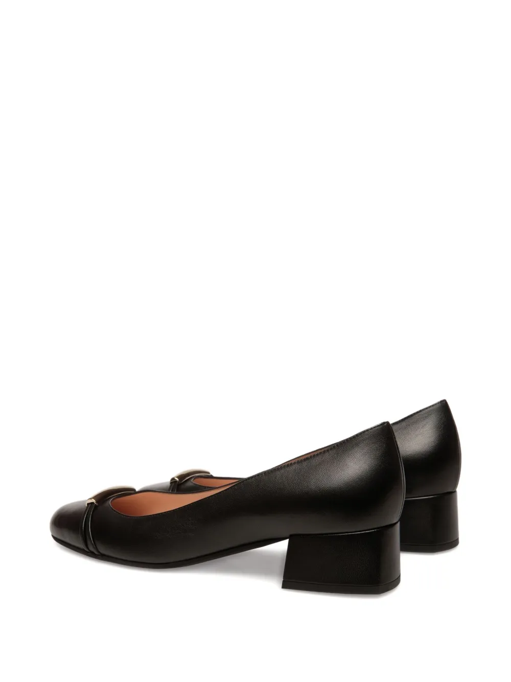 Bally leather gold-tone hardware heeled pumps Black