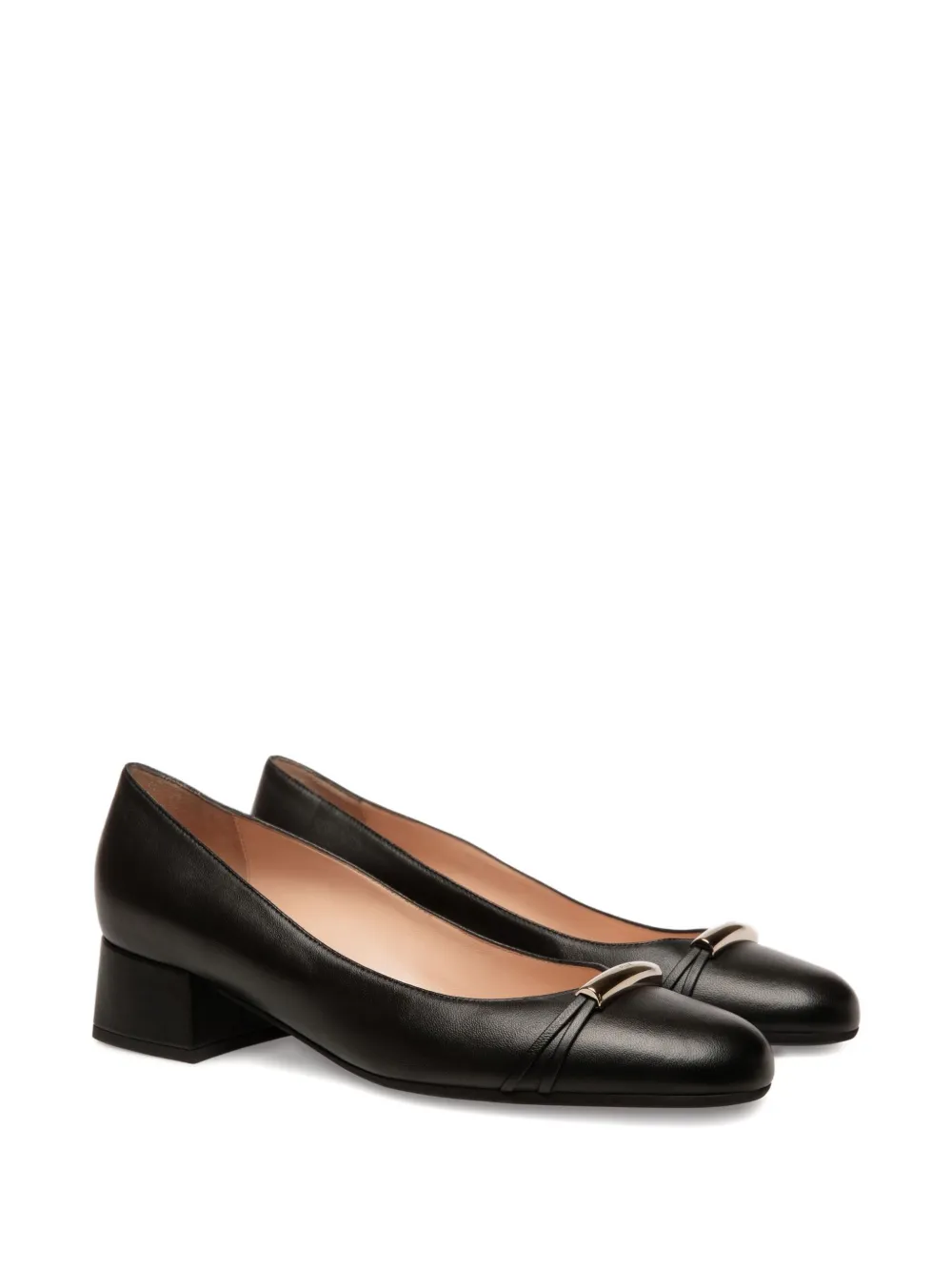 Bally leather gold-tone hardware heeled pumps Black