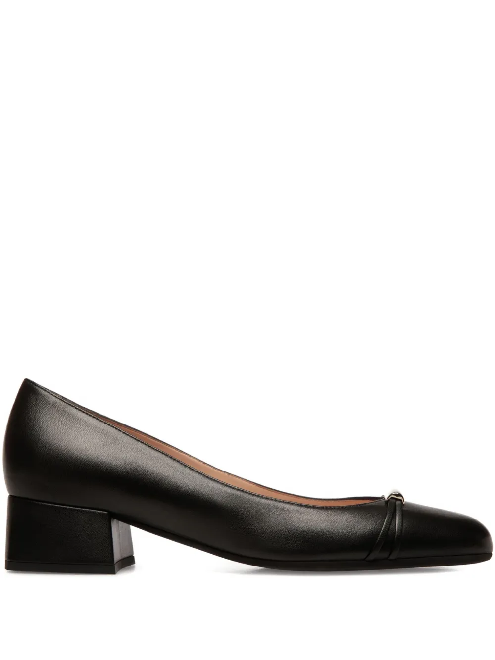 Bally leather gold-tone hardware heeled pumps Black
