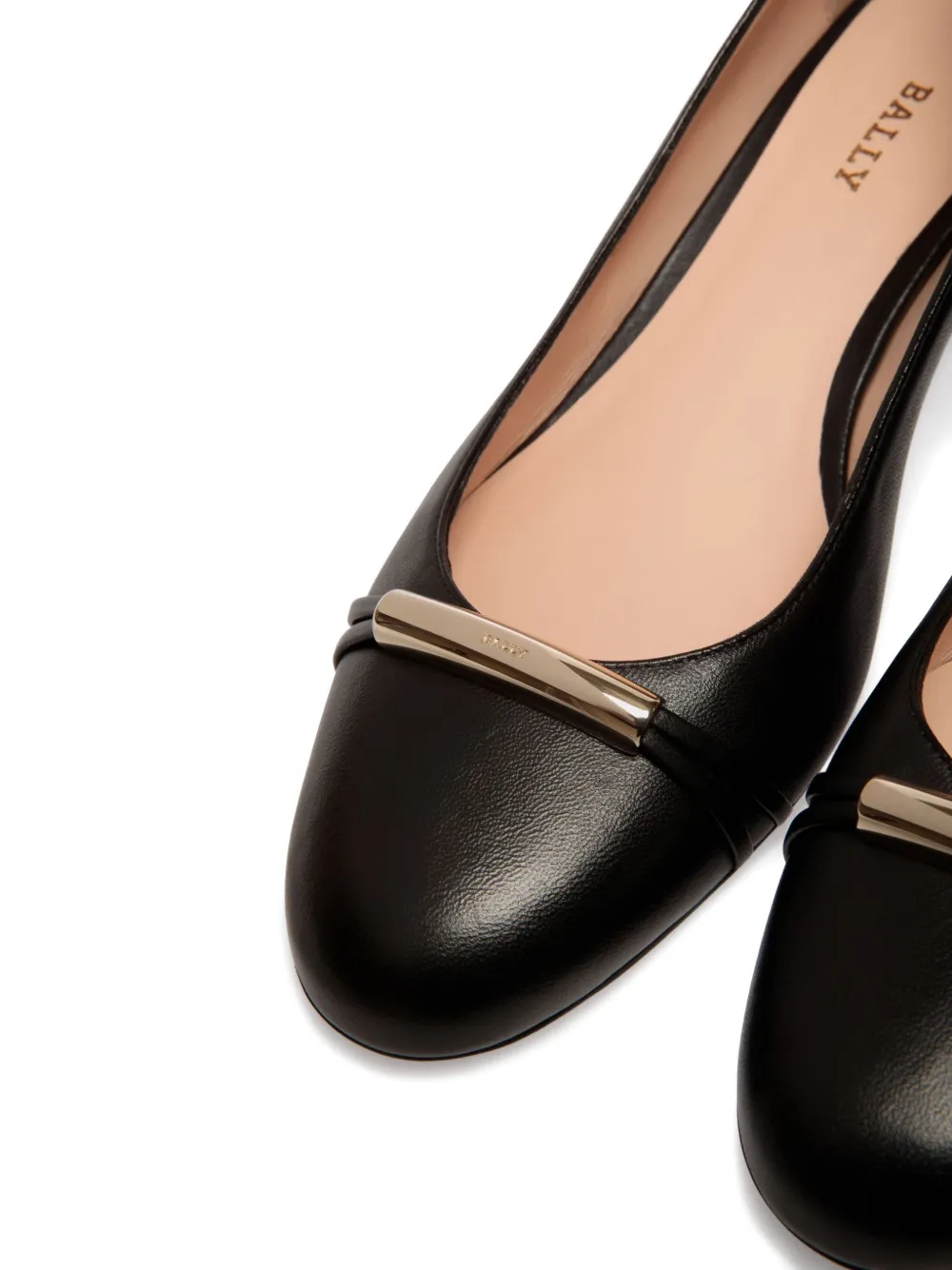 Bally leather gold-tone hardware heeled pumps Black