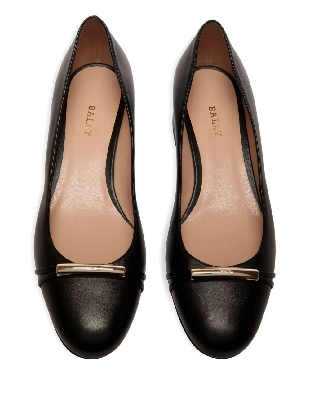 Bally leather gold-tone hardware heeled pumps Black