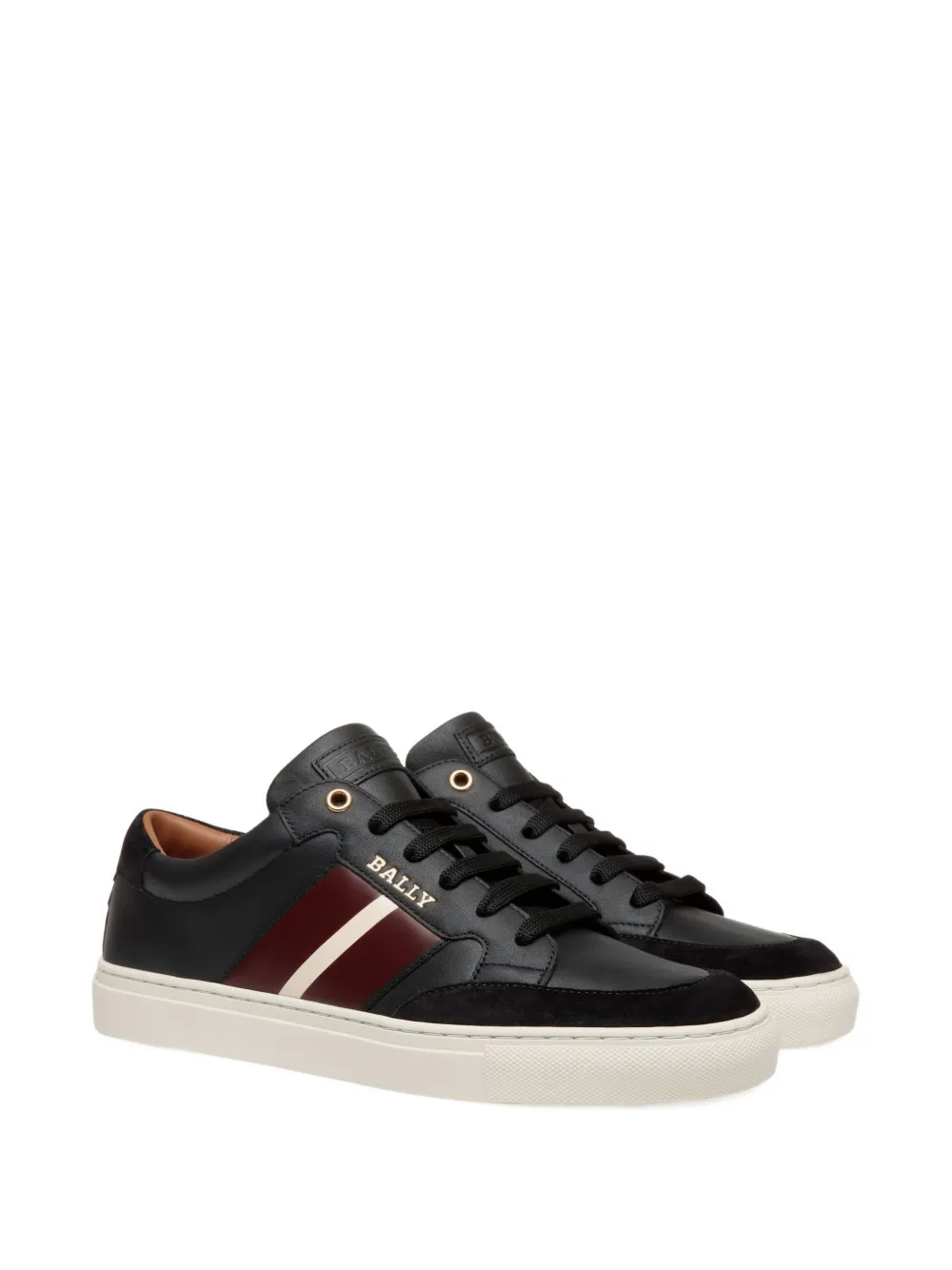 Bally Leren sneakers met lint - Zwart