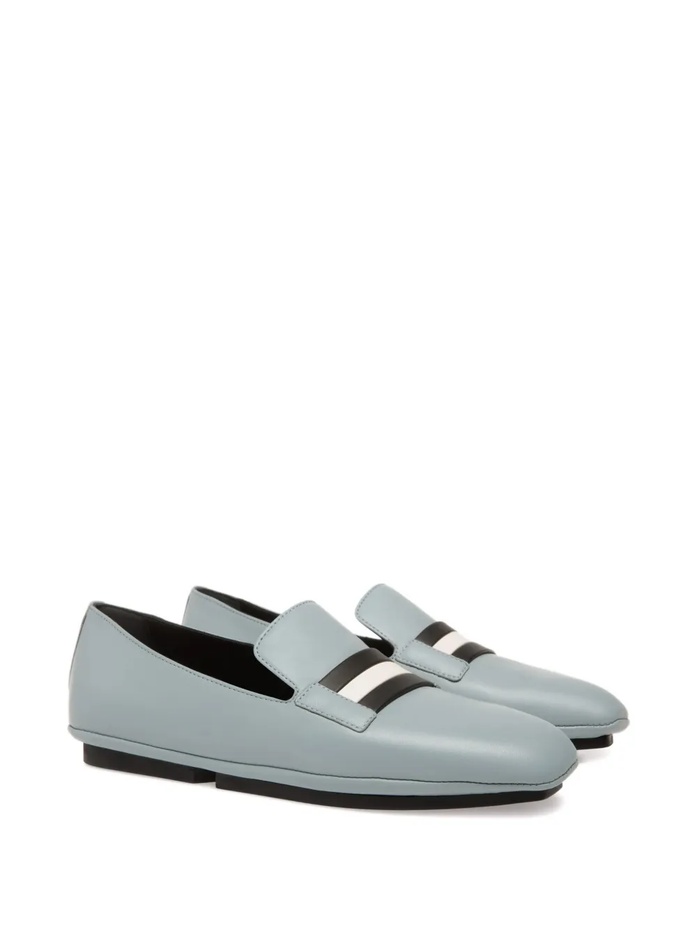 Bally ribbon-detail leather loafers Blue