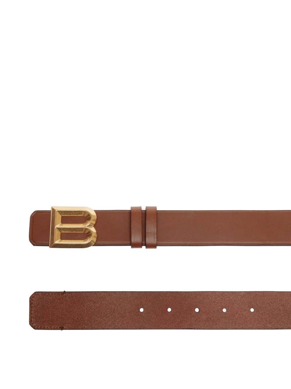 Bally Leren gespriem met logo - Bruin
