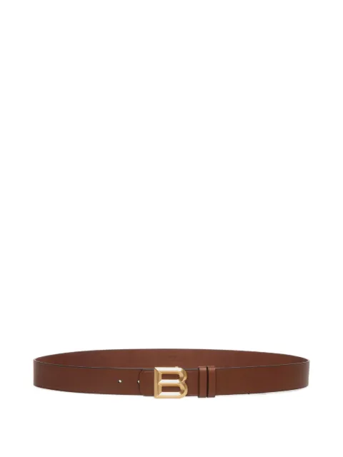 Bally leather logo buckle belt