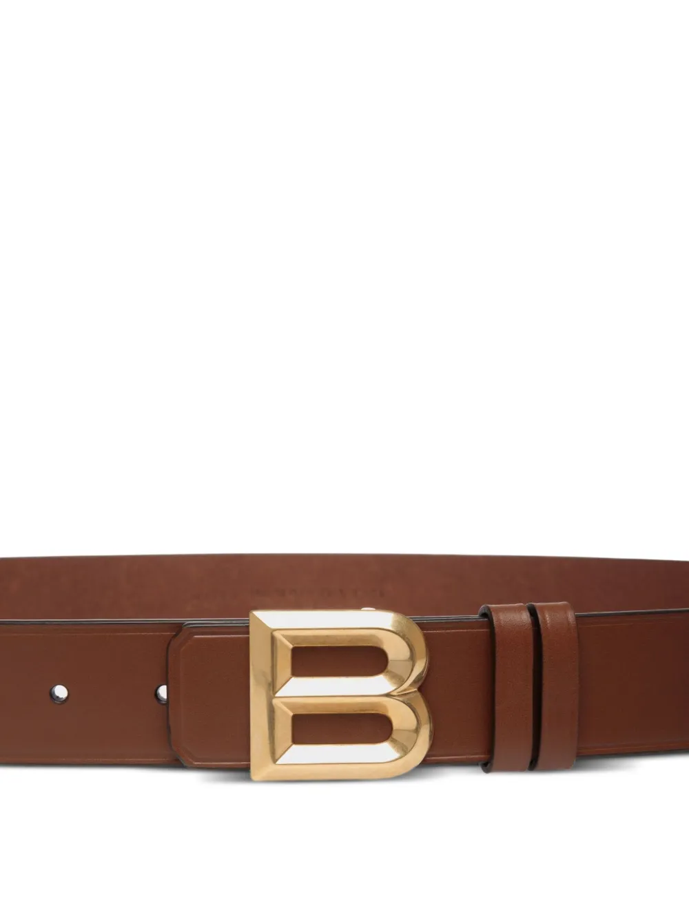 Bally Leren gespriem met logo Bruin