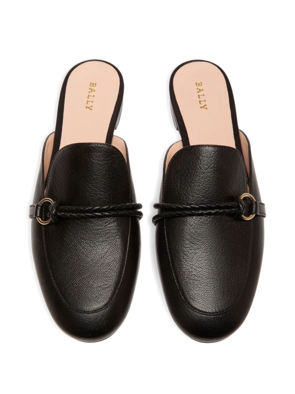 Bally braided-detail leather slippers Black