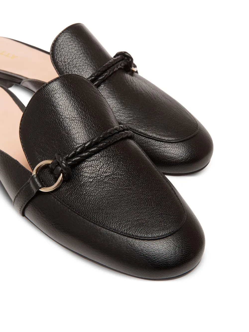 Bally braided-detail leather slippers Black
