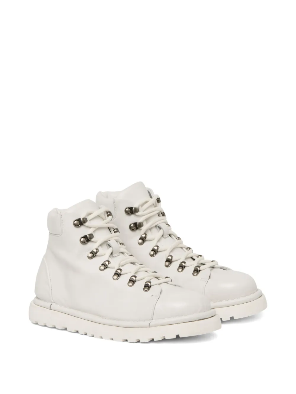 Marsèll lace-up leather combat boots White