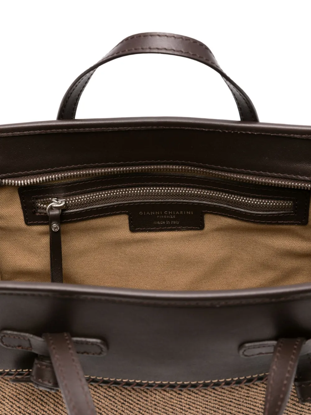 GIANNI CHIARINI Miss Marcella tweed shopper met geknoopt detail Bruin