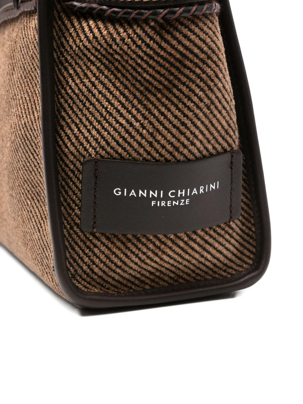 GIANNI CHIARINI Miss Marcella tweed shopper met geknoopt detail Bruin